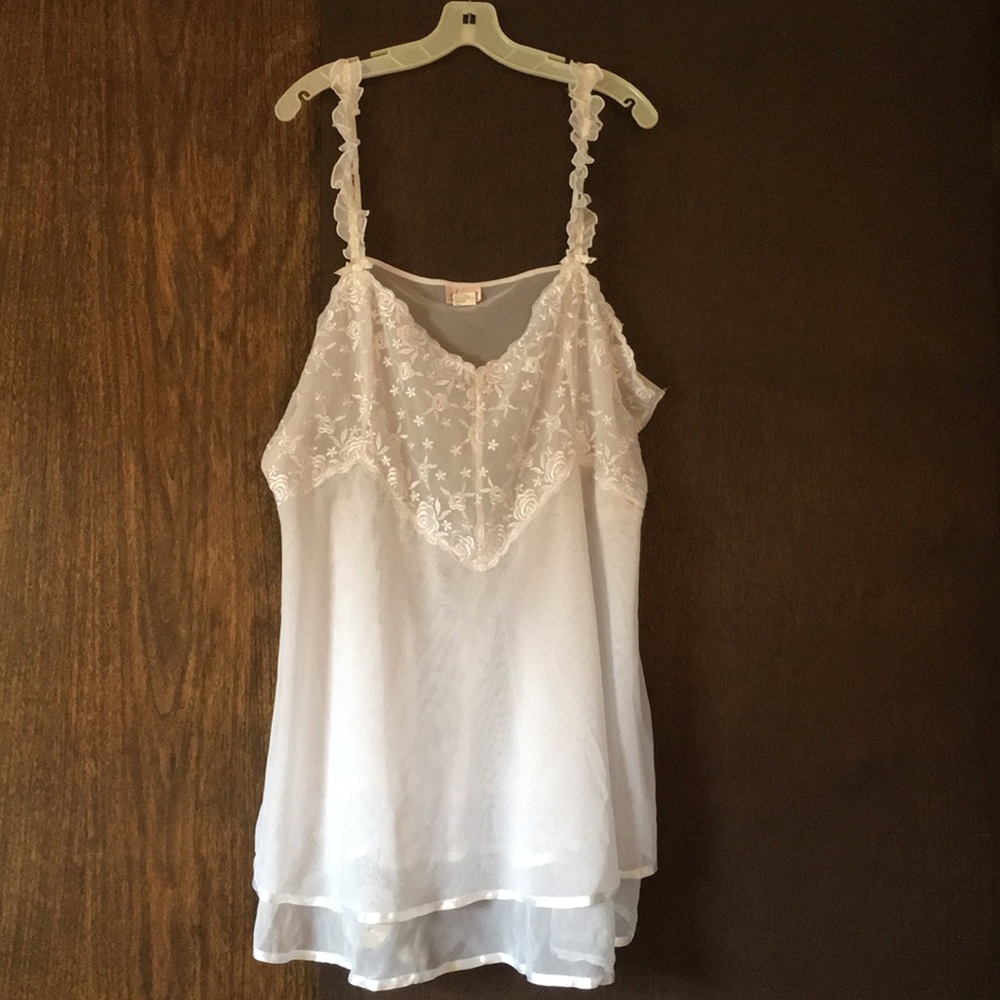 White silk lace nighty camisole